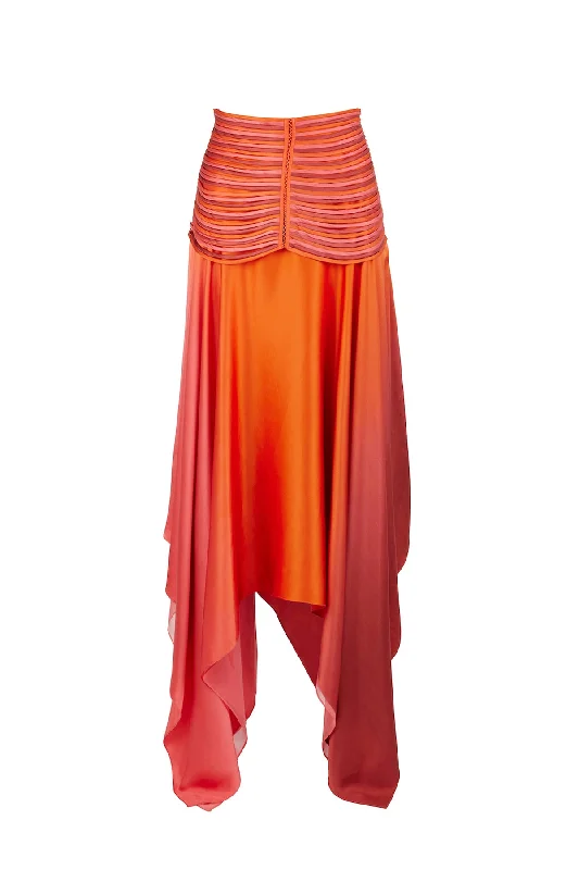 Erden Hand-Dyed Silk Skirt zip skirt side