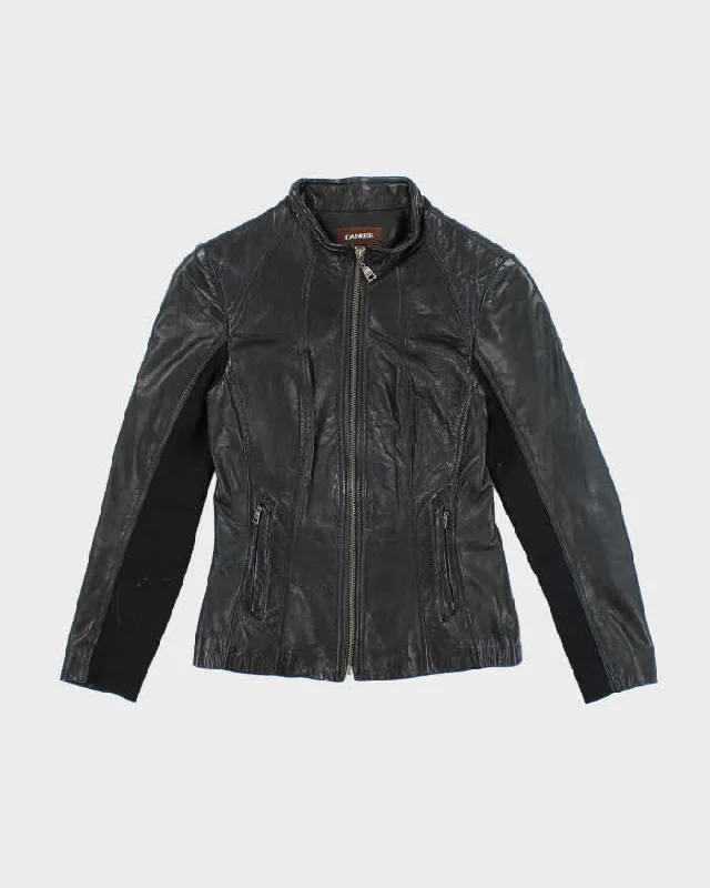 Vintage Y2K Danier Women's Slim Fit Leather Biker Jacket - XS Embroidered Jacket Appliqued Jacket Beaded Jacket Vintage Y2K Danier Women's Slim Fit Leather Biker Jacket - XS Embroidered Jacket Appliqued Jacket Beaded Jacket