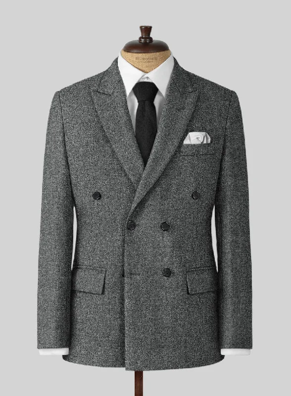 Highlander Gray Tweed Jacket Faux Fur Fabric Real Fur Fabric Shearling Fabric