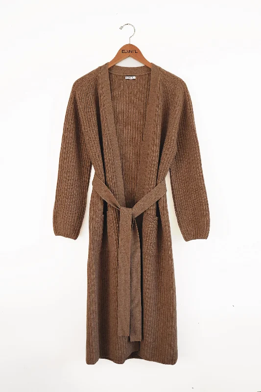 Sweater Robe - Taupe Iron Safe Non-Iron Wrinkle Free