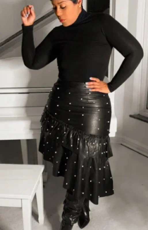 Love on Top Leather Skirt pencil skirt chic