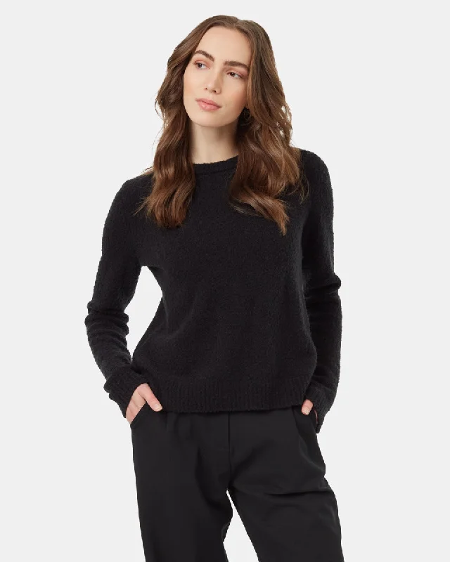 Highline Fuzzy Crew Sweater Seamless Knitted Crochet