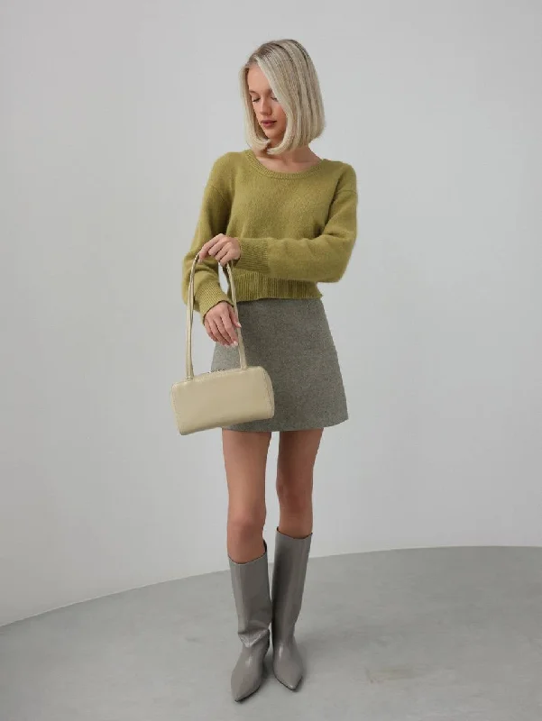 Textured Wool Mini Skirt cashmere skirt fine
