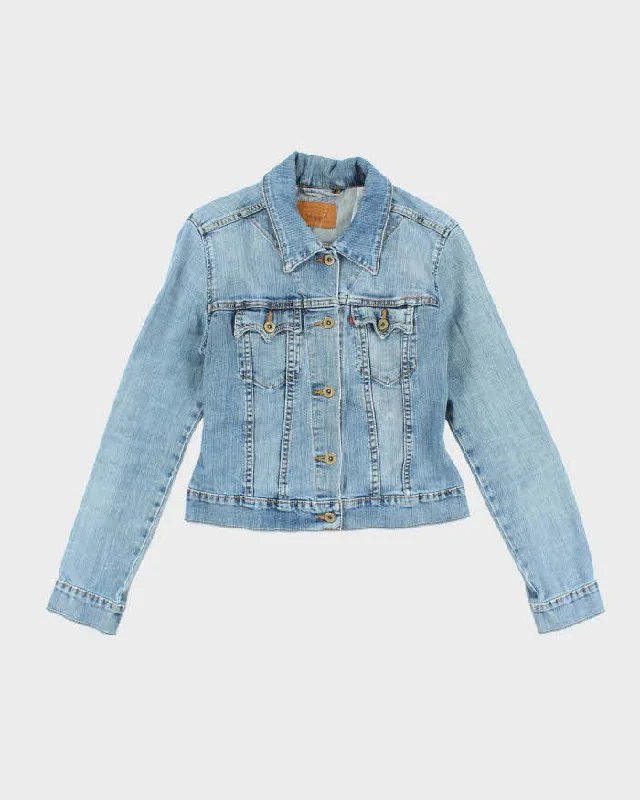 Vintage Women's Levi's Light Wash Denim Jacket - S Wool Jacket Cashmere Jacket Tweed Jacket