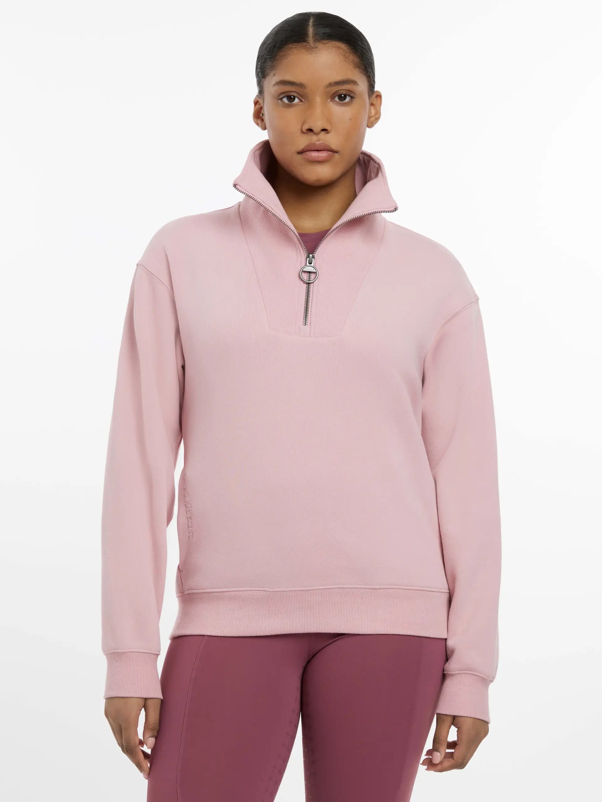 LeMieux Keira Quarter Zip Sweater Blossom Herringbone Houndstooth Plaid