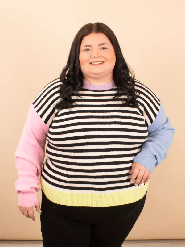 Claire Color Block Sweater Tailored Straight A-Line