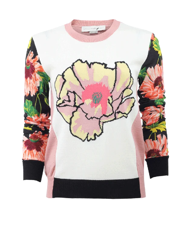 Magnolia Print Sweater Lace Blend Ribbed Blend Corduroy Blend