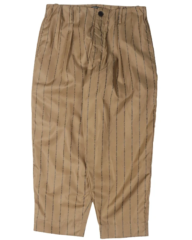 Nylon Pinstripe Logo Pants Lightweight Linen Pants