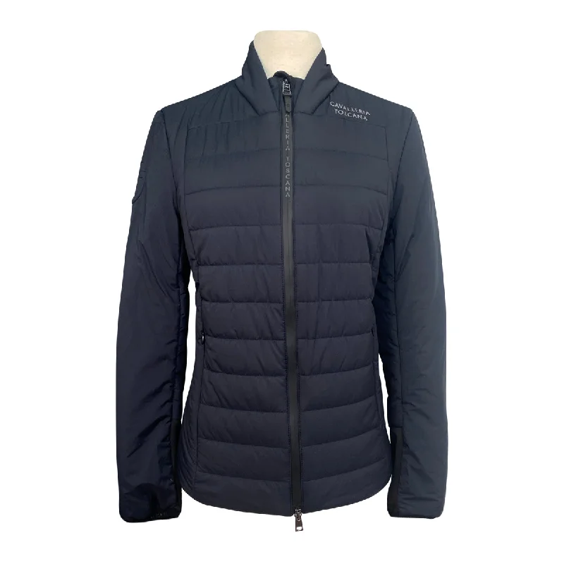 Cavalleria Toscana P+P Jacket in Navy - Women's Large Tiered Jacket Buttoned Jacket Zippered Jacket Cavalleria Toscana P+P Jacket in Navy - Women's Large Tiered Jacket Buttoned Jacket Zippered Jacket