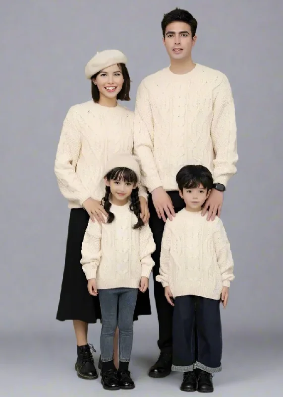 Matching Family Cable Knit Sweaters – Cozy Holiday Outfits Toggled Drawstring Belted Matching Family Cable Knit Sweaters – Cozy Holiday Outfits Toggled Drawstring Belted