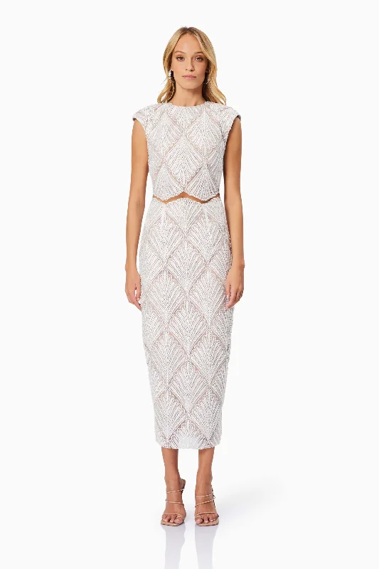 Elliatt Harper Skirt - Ivory/Nude breathable skirt fabric