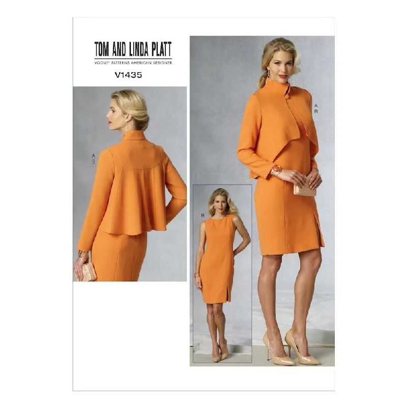 Vogue Pattern V1435 Misses' Jacket and Dress Cotton Fabric Linen Fabric Terry Fabric Vogue Pattern V1435 Misses' Jacket and Dress Cotton Fabric Linen Fabric Terry Fabric