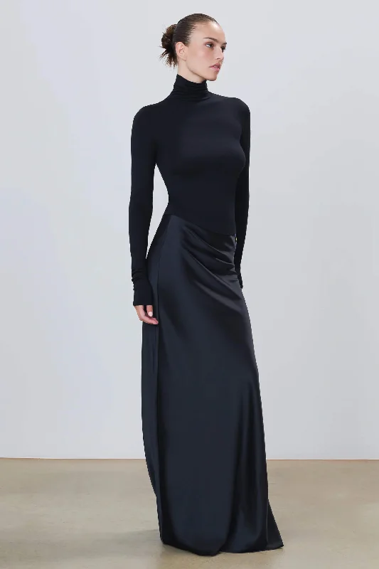 Eterne - Bianca skirt in Black linen skirt airy