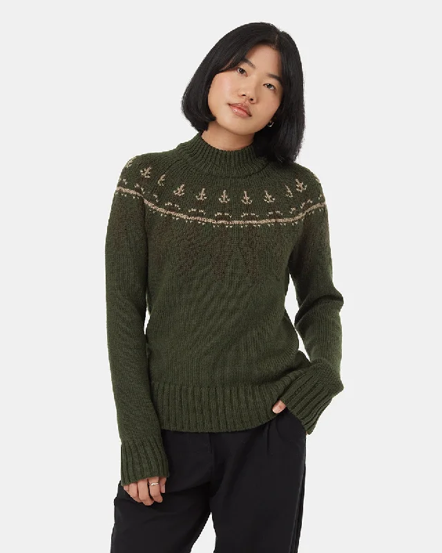 Highline Wool Intarsia Sweater Iron Safe Non-Iron Wrinkle Free