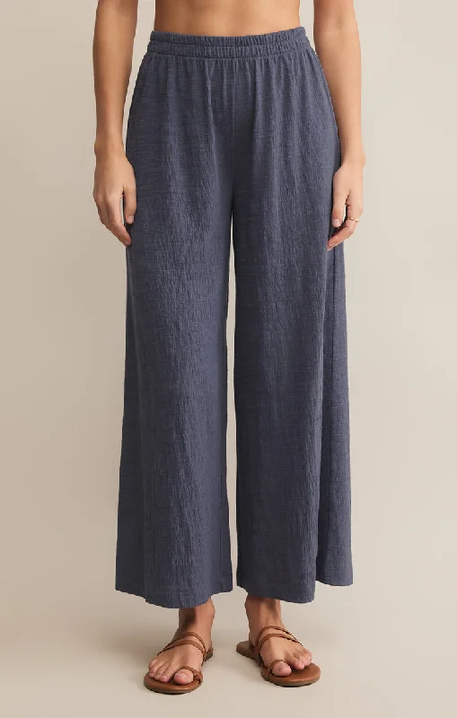 Z-Supply Scout Textured Slub Pant - WORN BLUE Formal Wide-Leg Pants