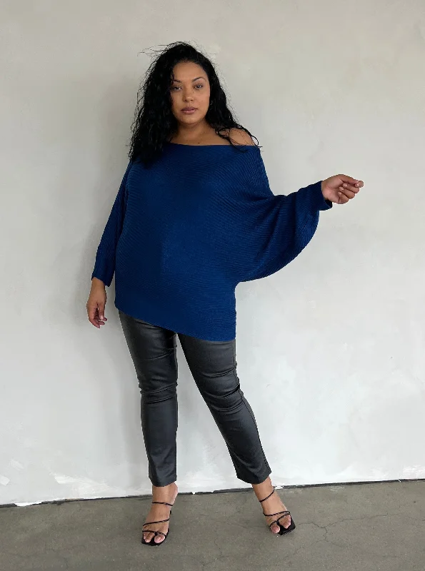 Plus Size Boat Neck Sweater Oversized Loose Flowy