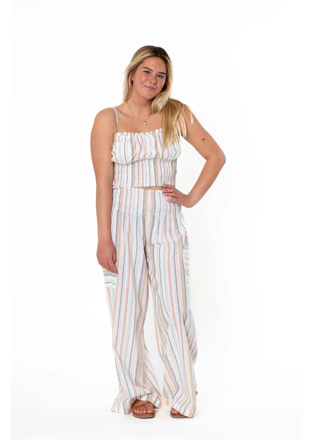Sisstrevolution Allie Beach Woven Pant - SEA SALT Comfy Zip-Up Pants