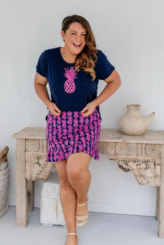 Teardrop Pineapple Cotton Skirt silk skirt luxurious