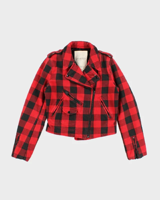 Ralph Lauren Heavy Cotton Biker Jacket in Plaid - M Cotton Jacket Linen Jacket Terry Jacket Ralph Lauren Heavy Cotton Biker Jacket in Plaid - M Cotton Jacket Linen Jacket Terry Jacket