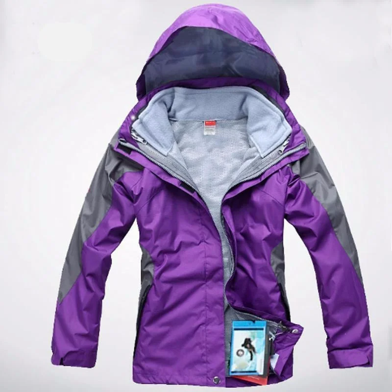 Womens 3 in 1 Waterproof Skiing Trekking Outdoor Jacket Front Pockets Side Pockets Patch Pockets Womens 3 in 1 Waterproof Skiing Trekking Outdoor Jacket Front Pockets Side Pockets Patch Pockets