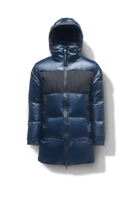 Neelix Men's Long Puffer Jacket Toggled Jacket Drawstring Jacket Belted Jacket