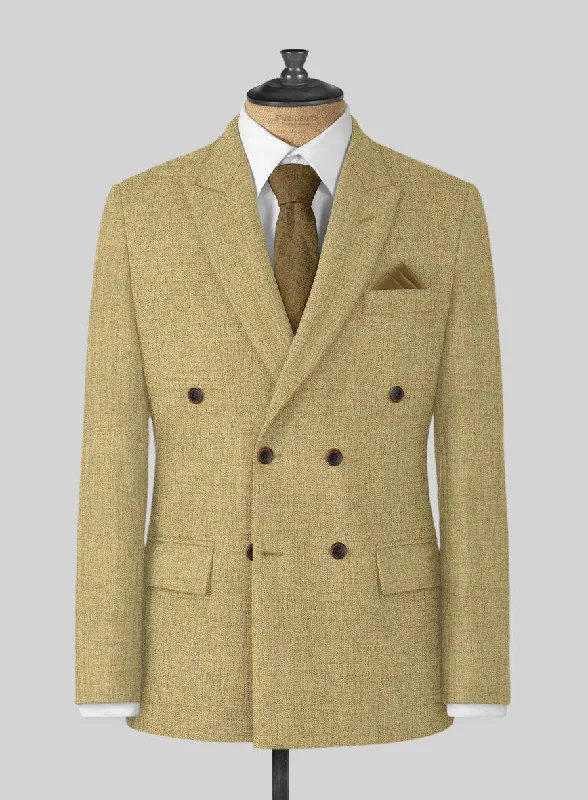Naples Ochre Yellow Tweed Jacket Elasticated Jacket Padded Jacket Insulated Jacket