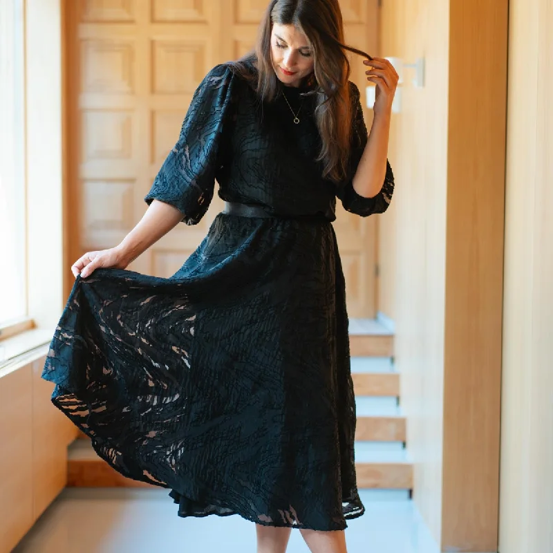 Jonna skirt, black patchwork skirt art
