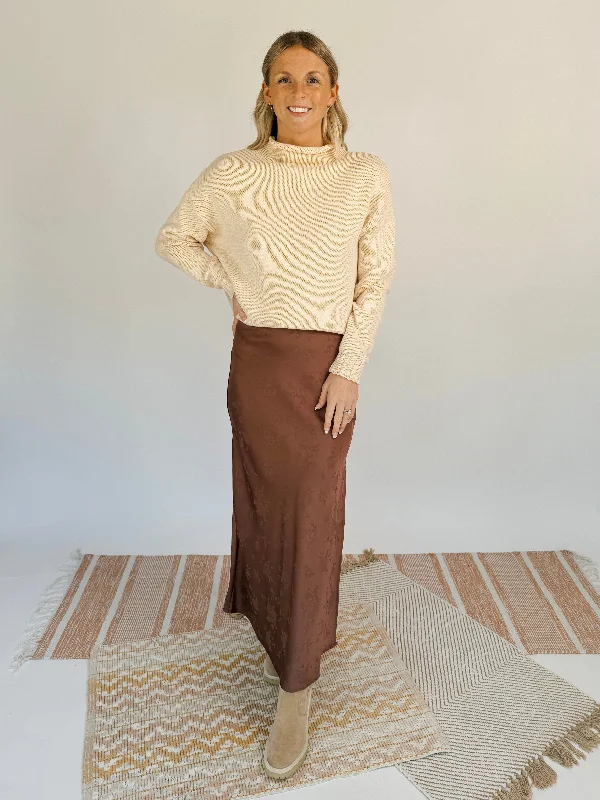 Leighton Satin Maxi Skirt leather skirt modern