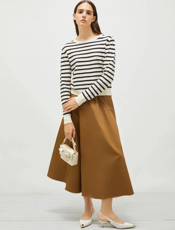 MARELLA Navy Stripe Sweater Elasticated Padded Insulated