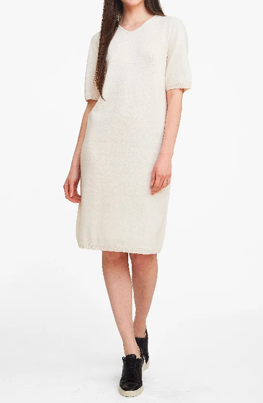 Simply Classy Sweater Dress - Ivory Slim Fit Regular Fit Oversized