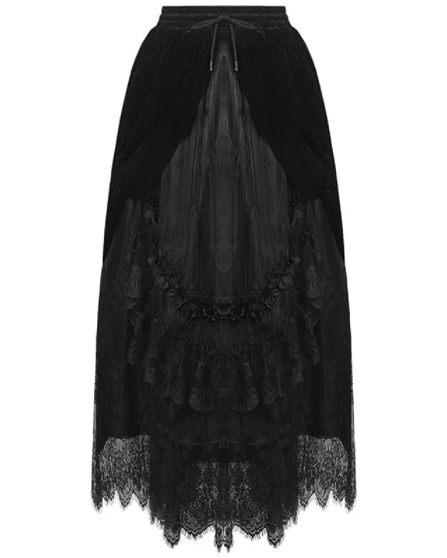 Dark In Love Scarletta Gothic Skirt - Black wool skirt sturdy
