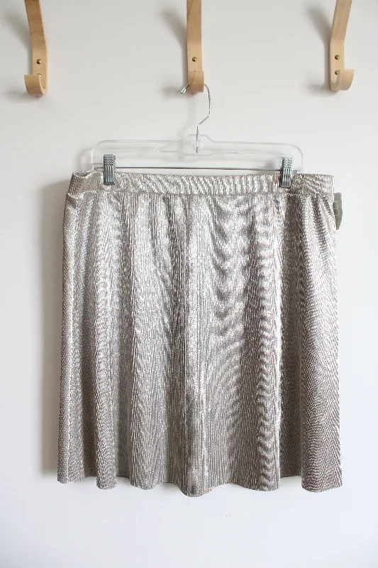 NEW Maurices Ribbed Silver Shimmer Skirt | XL wool skirt breathable