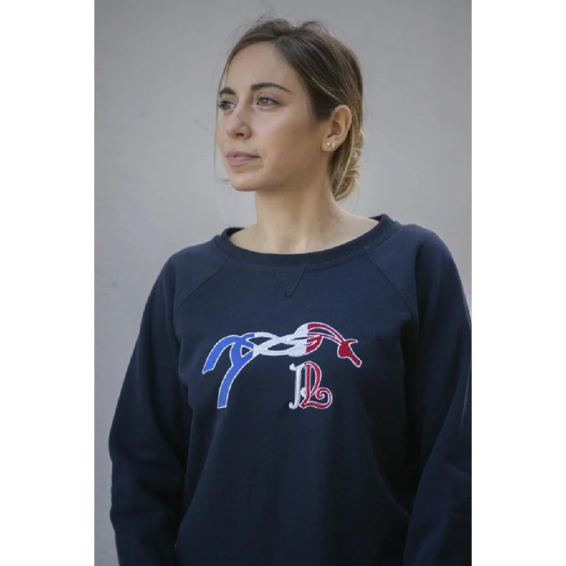 Penelope Chloe Sweater with Logo Front Pockets Side Pockets Patch Pockets