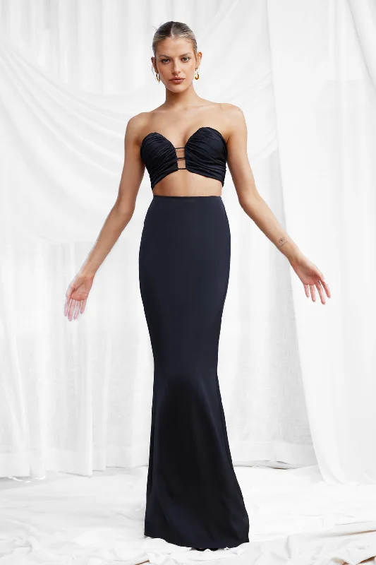 Lexi Murilo Skirt - Black leather skirt sleek