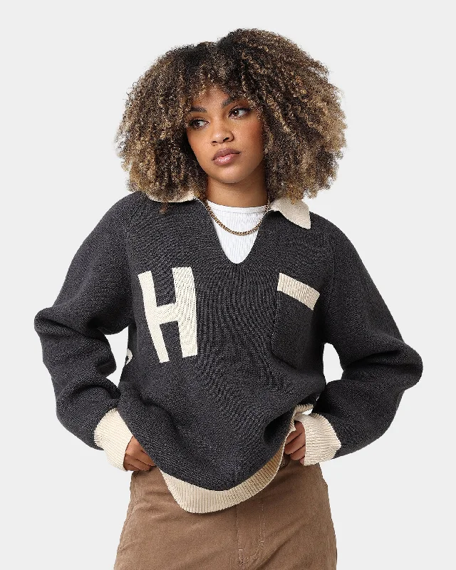Honor The Gift Otis Knit Sweater Black Wool Fabric Cashmere Fabric Tweed Fabric