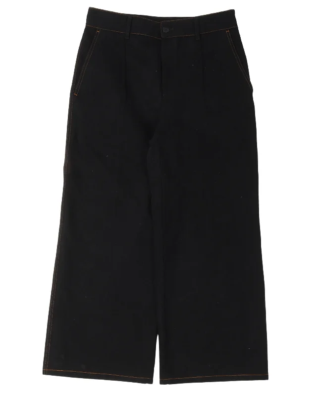 Tailored Denim Pants Comfy Zip-Up Pants