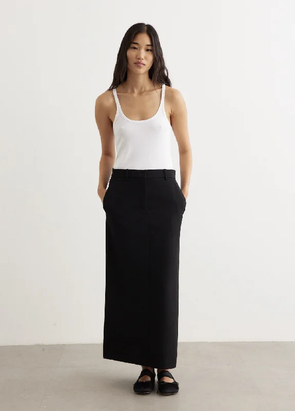 Low-Waist Straight Skirt button skirt front