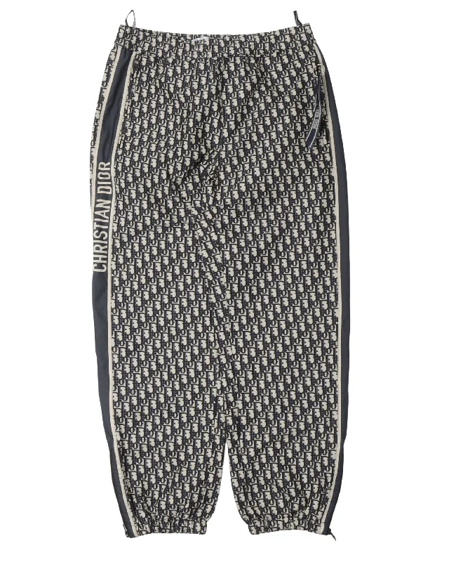 Oblique Monogram Side Stripe Jogger Pants Wide-Legged Palazzos