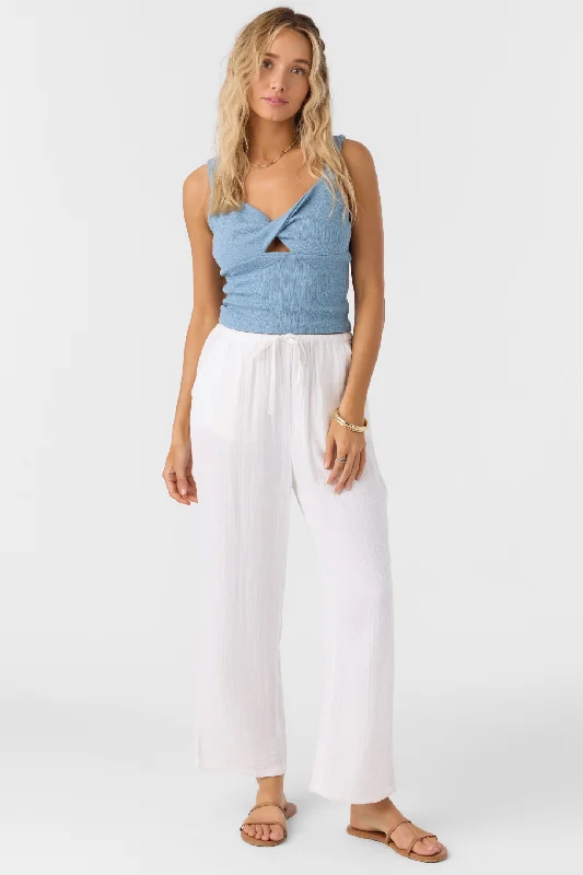 O'Neill BRENDA CRINKLE DOUBLE GAUZE BEACH PANTS - WHITE Classic Chino Pants