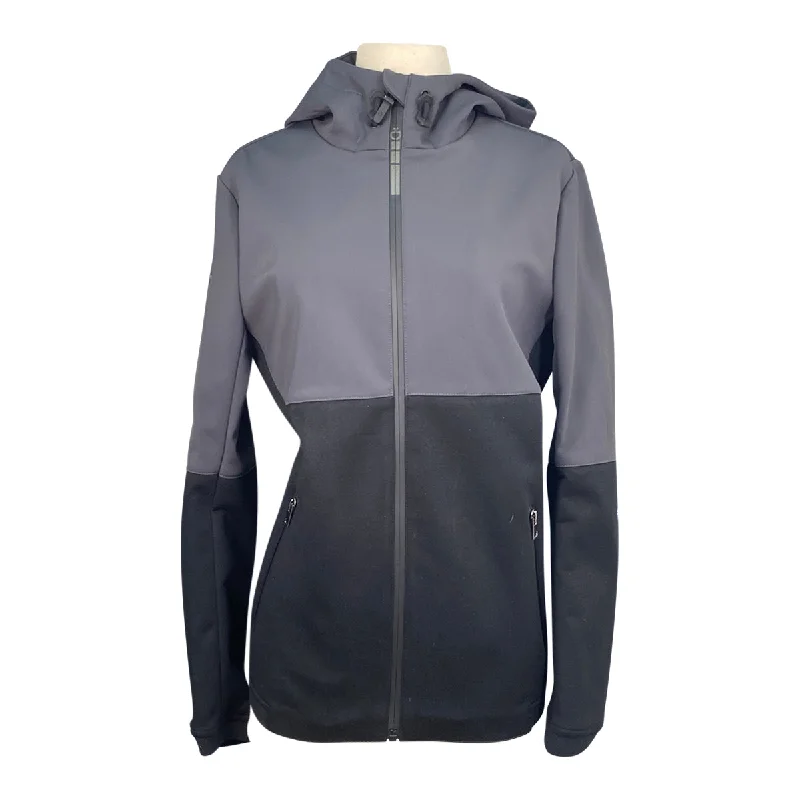 Cavalleria Toscana Jersey Bonded Wool Jacket in Dark Grey/Black - Women's Large Insulated Jacket Fitted Jacket Loose Jacket