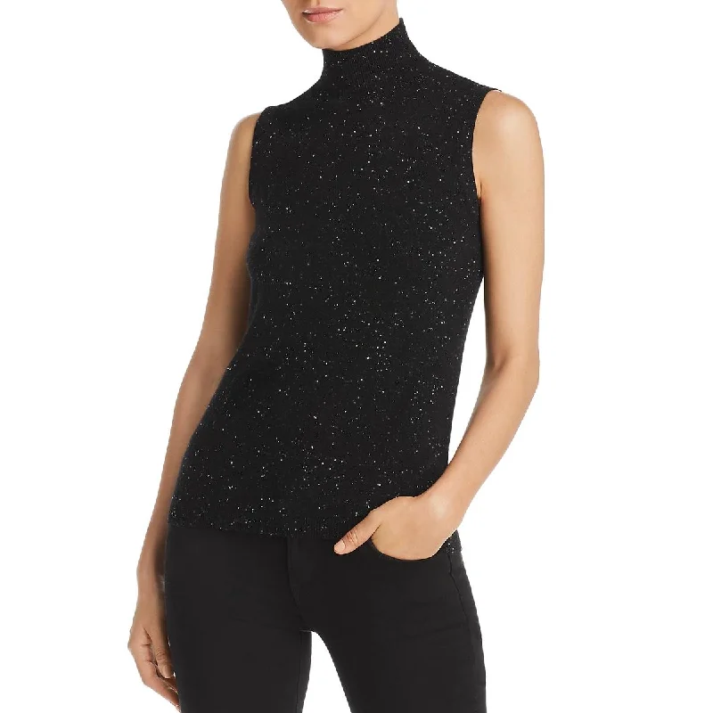 Private Label Womens Space Dye Cashmere Tank Top Sweater Spandex Blend Rayon Blend Denim Blend