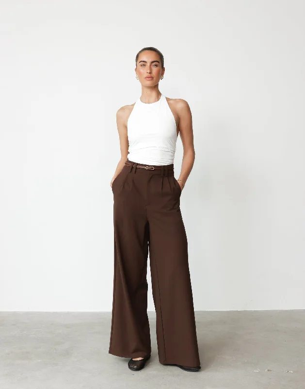 Ramona Pants (Cocoa) Stretch Fit Pants