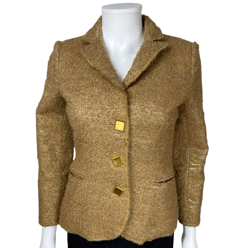 Moschino Cheap and Chic Brown & Gold Jacket Size M 8 Fleece Jacket Down Jacket Feather Jacket Moschino Cheap and Chic Brown & Gold Jacket Size M 8 Fleece Jacket Down Jacket Feather Jacket