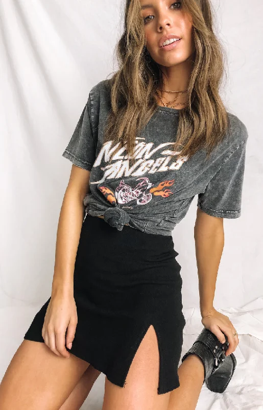 Laura Mini Skirt Black lace skirt intricate