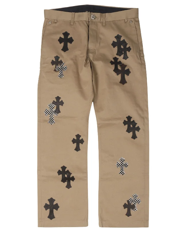 Cross Patch Chino Pants Trendy Wide-Leg Pants