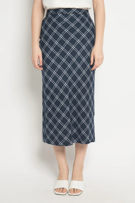 Lexi Midi Skirt in Blue velvet skirt plush