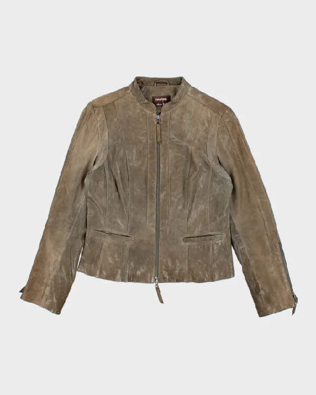 Vintage Danier Leather Zip-Up Jacket - M Embroidered Jacket Appliqued Jacket Beaded Jacket