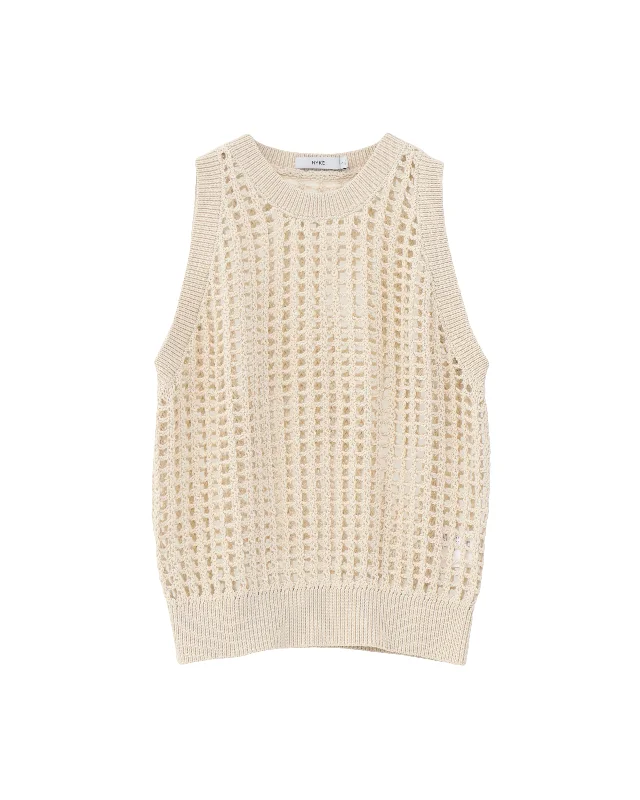 CROCHETED SWEATER TANK TOP 11391 Terry Blend Velvet Blend Canvas Blend