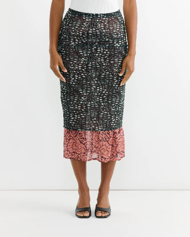 Double Layered Skirt in Malachite denim skirt stylish