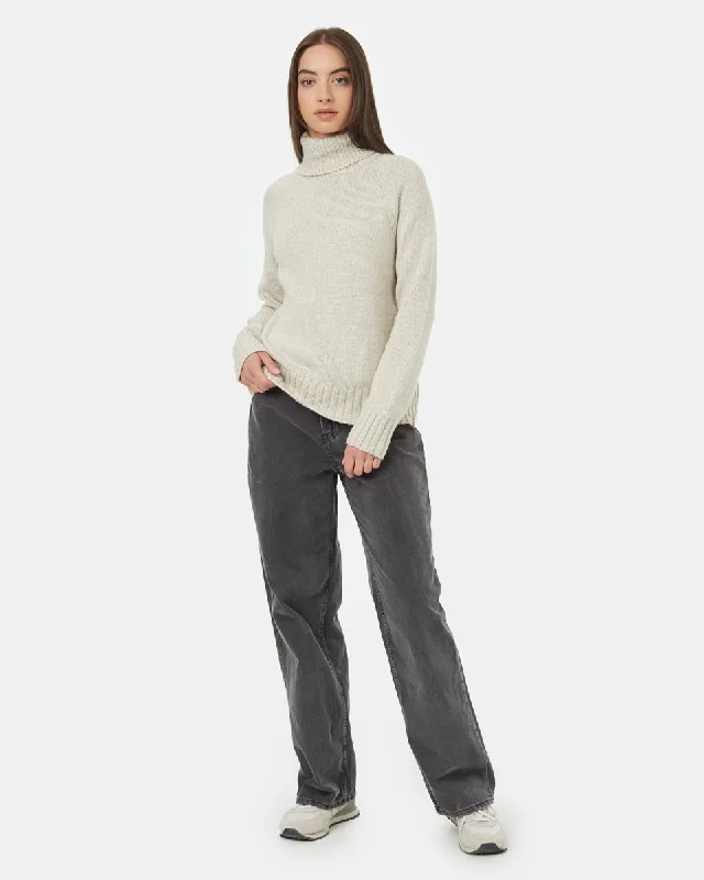 Highline Wool Turtleneck Sweater Handmade Hand-knitted Hand-woven